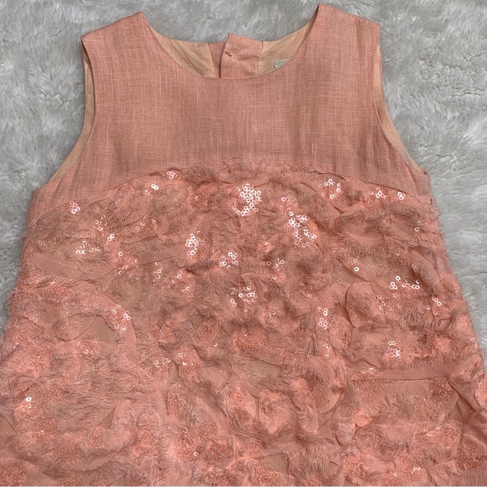 Pili Carrera Girl's Orange Cream Sleeveless Button Down Dress Size 18 Months - Picture 3 of 6